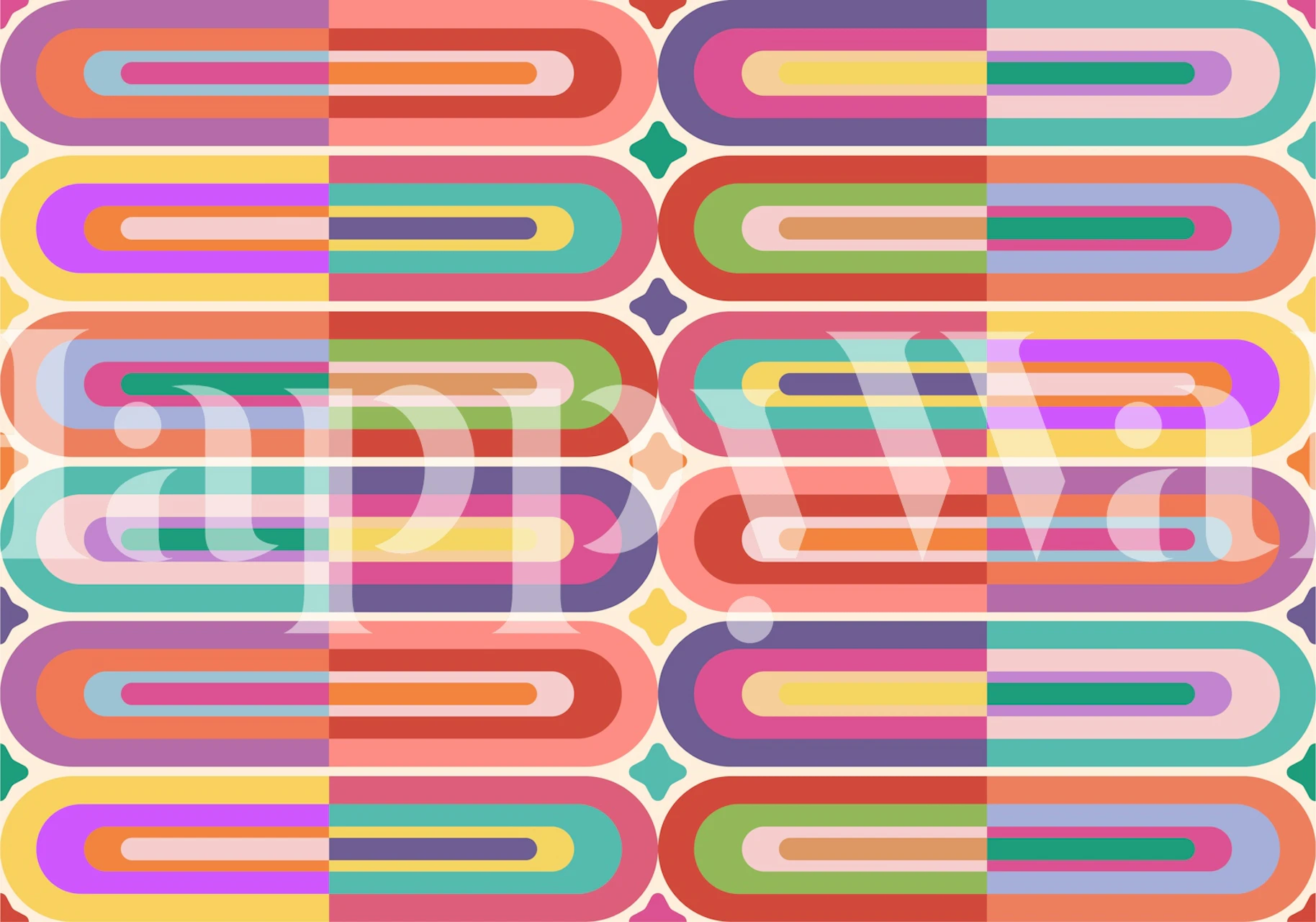 Retro Vibe Color Symphony wallpaper in a room