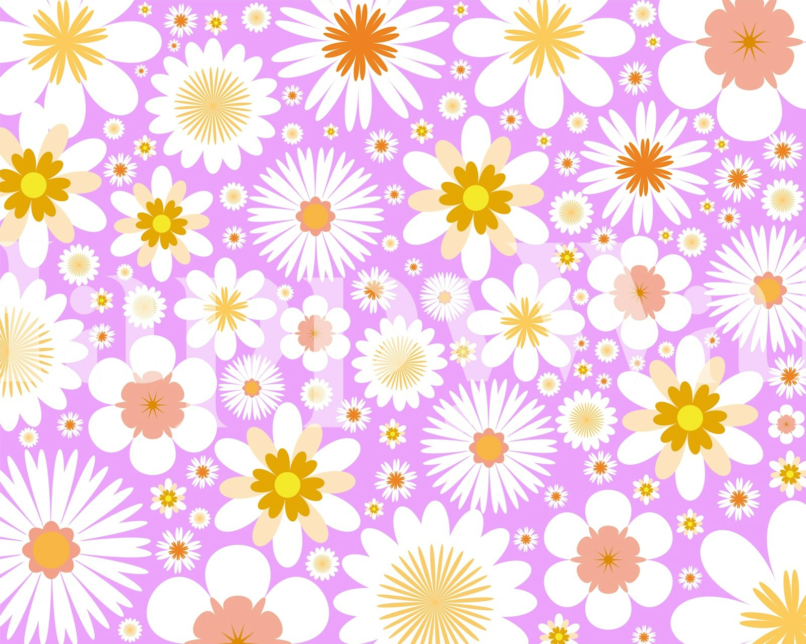 Floral Harmony in Pink wallpaper in a room