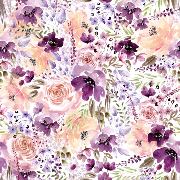 Floral Chaos Pink Watercolor 