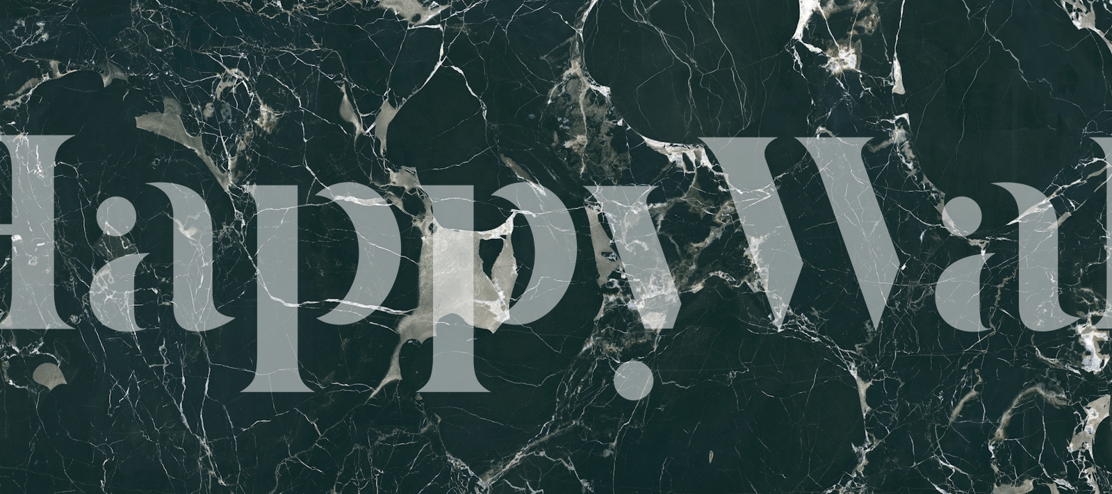 Organic stone texture wallpaper in dark green and white colors