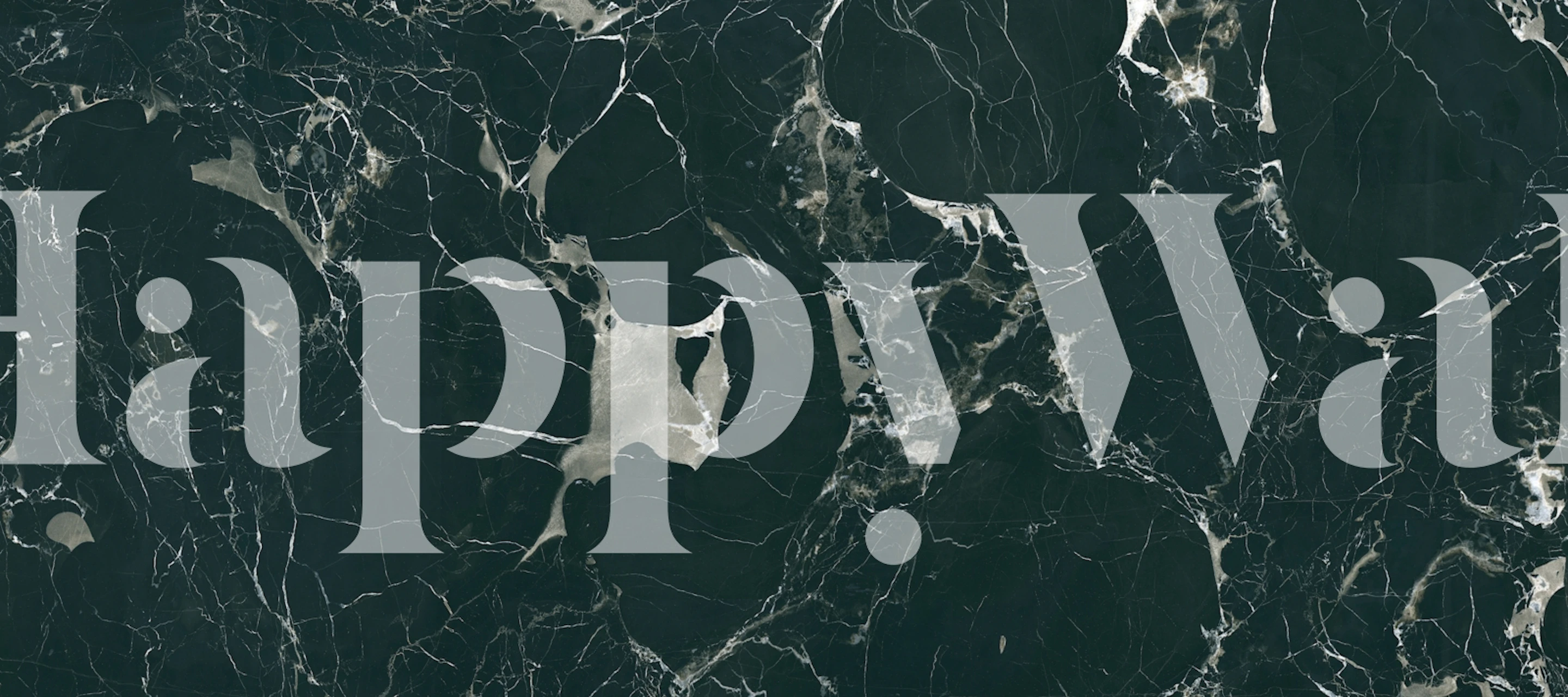 Organic stone texture wallpaper in dark green and white colors