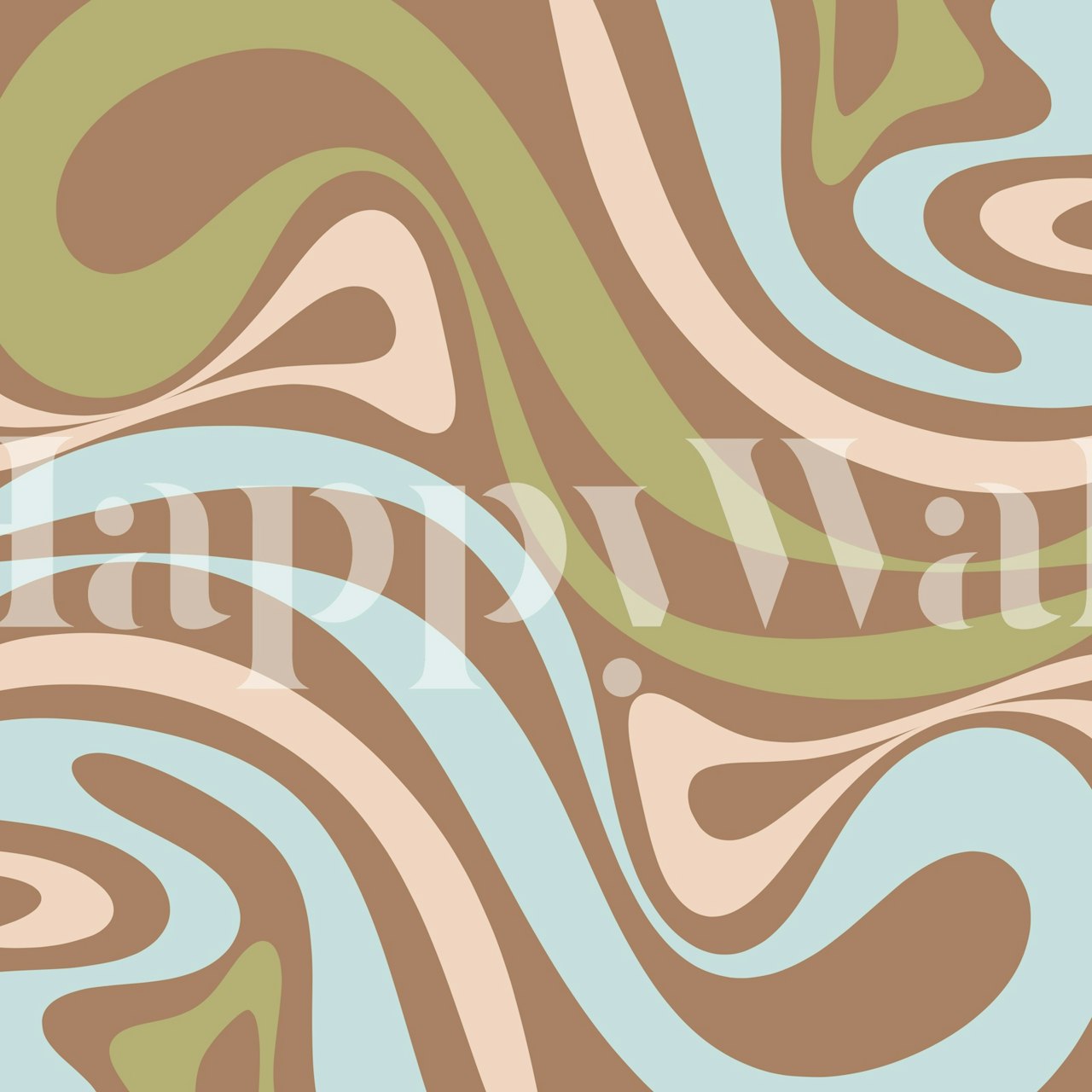 Retro Contemporary New Groove Abstract Mocha tapeta