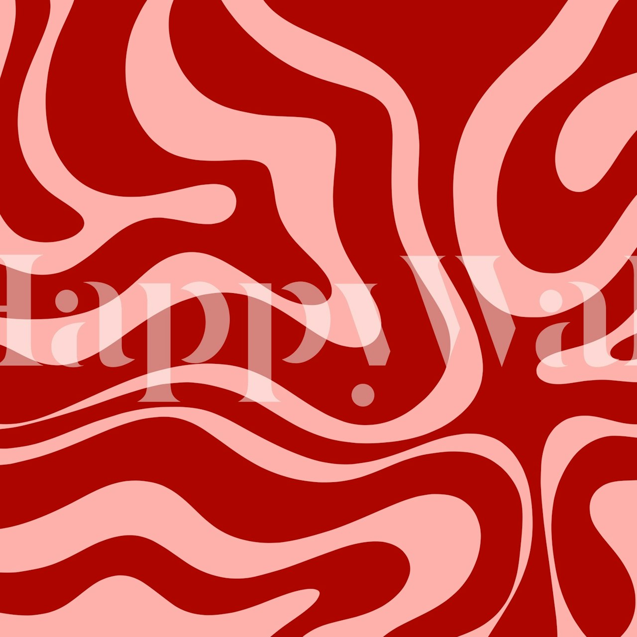 Modern Retro Liquid Swirl-tapet i et rum