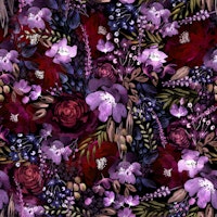 Dark Floral Chaos Purple and Red wallpaper