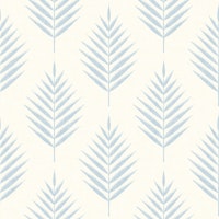 Palm Leaf - light Blue On White tapete