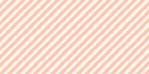 Retro Diagonal Stripes - Cream & Blush Pink
