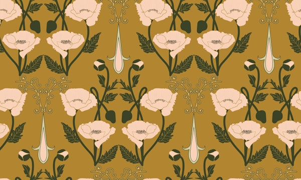 art nouveau poppies