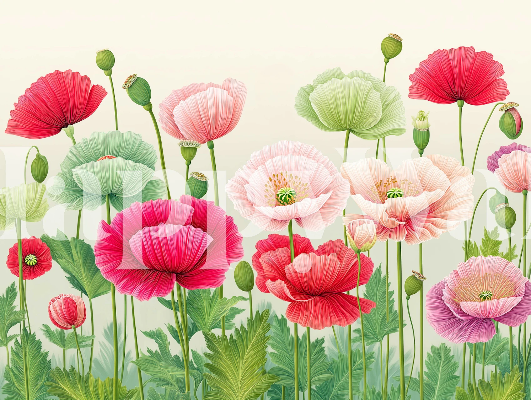 Vibrant Poppies tapeta u sobi