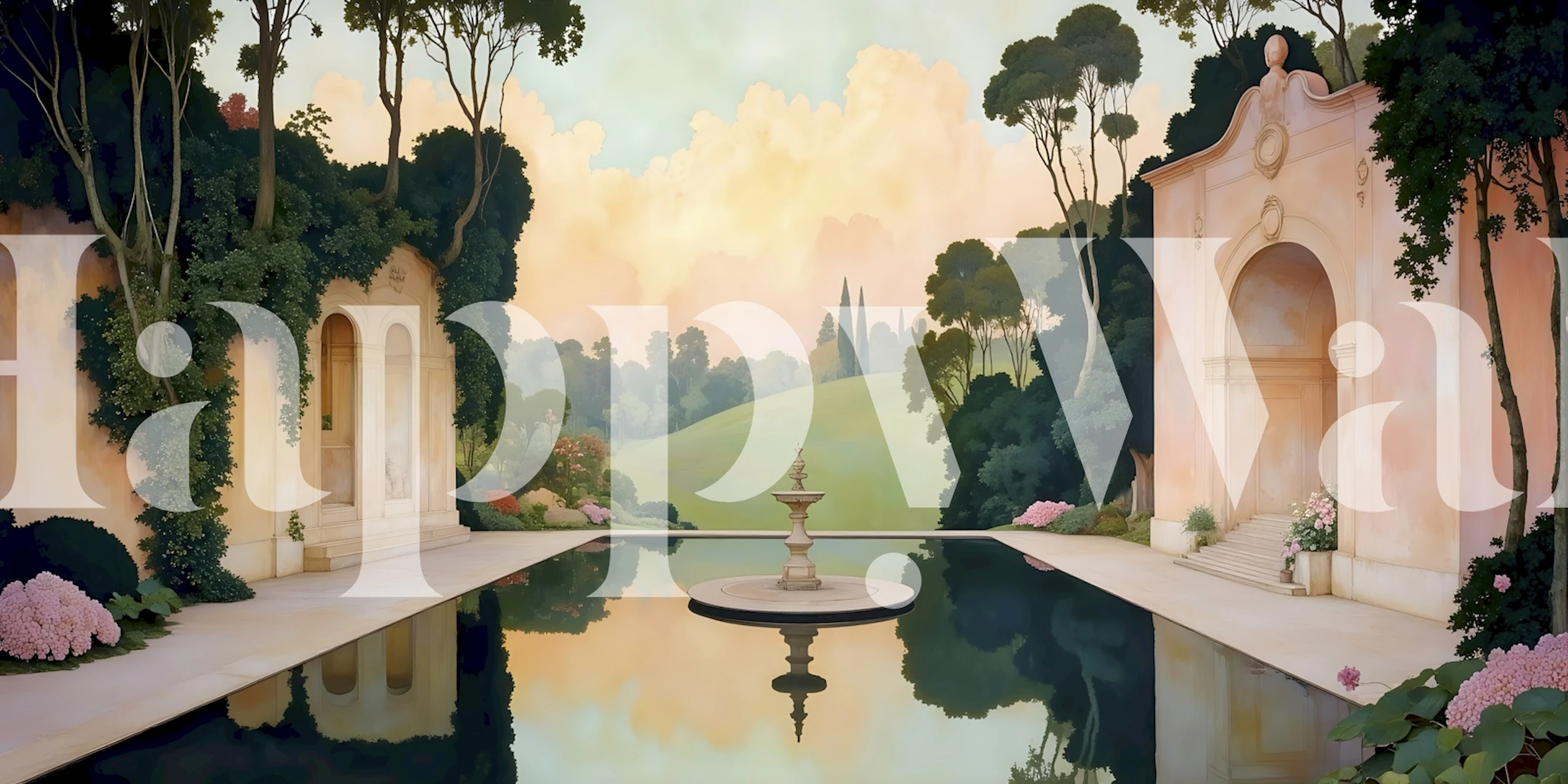 Antique Garden Elegance wallpaper in a room