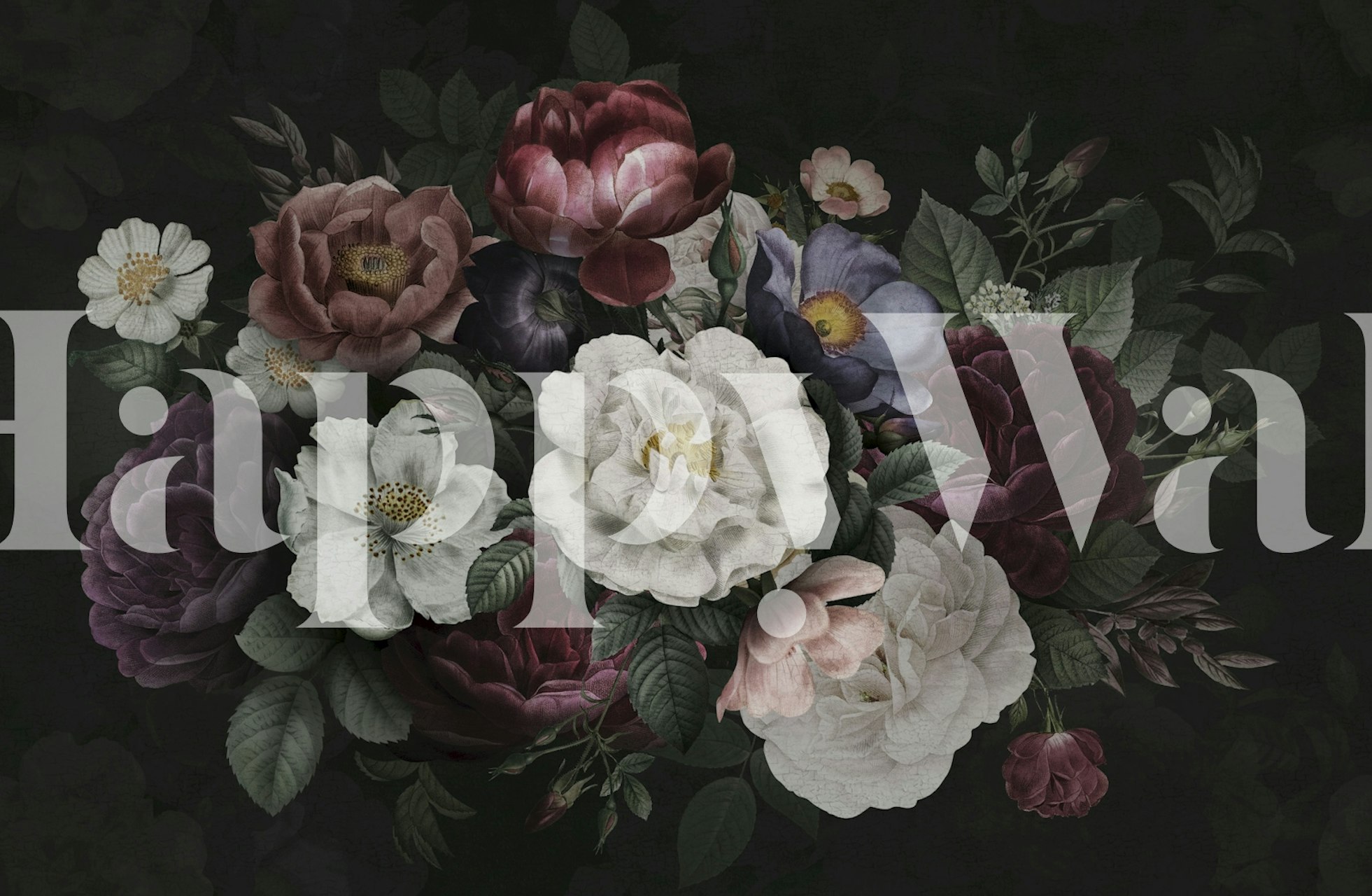 Tapeta Dark Moody Baroque Flowers II v místnosti