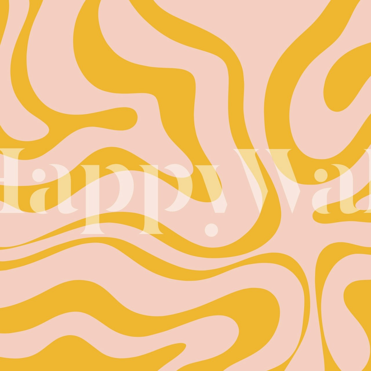 Abstract swirl pattern in pink and yellow wallpaper