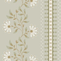 Floral Stripes Light Sage tapeta