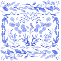 Eucalyptus Botanical Leaves Indigo Scene tapeet