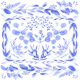 Eucalyptus Botanical Leaves Indigo Scene