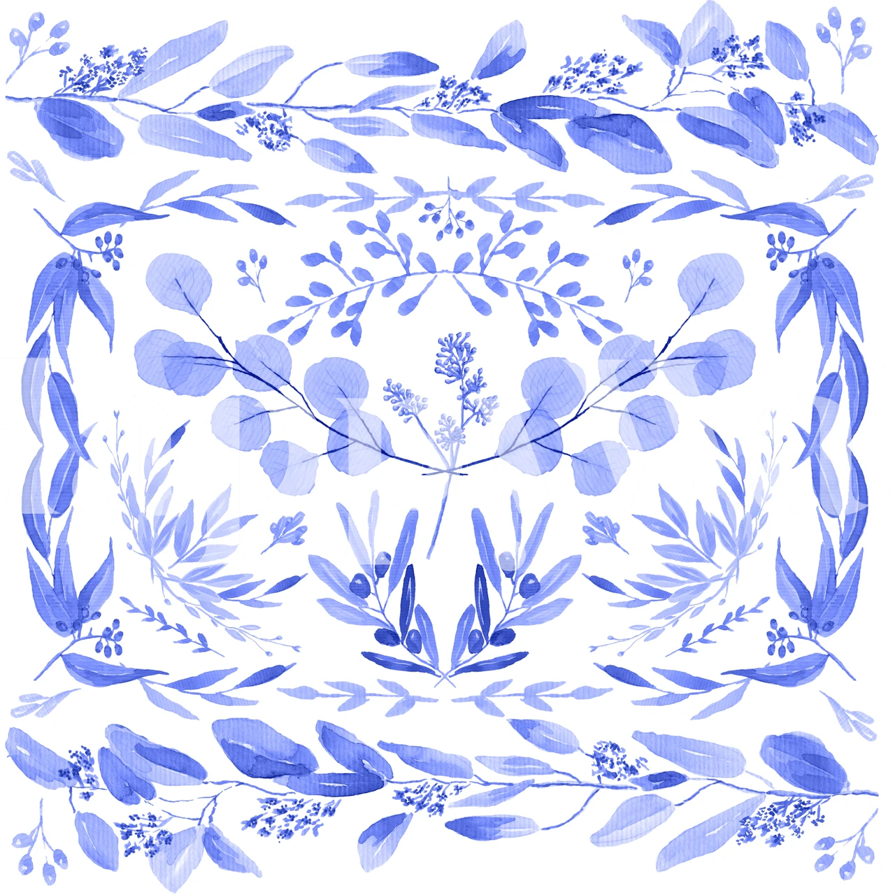 Indigo Scene wallpaper in a room setting