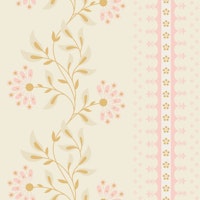 Floral Stripes Cream tapete
