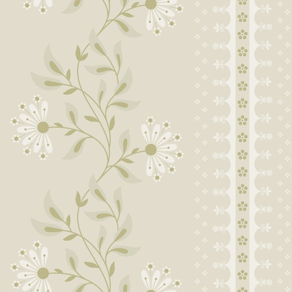 Floral Stripes Pastel Green