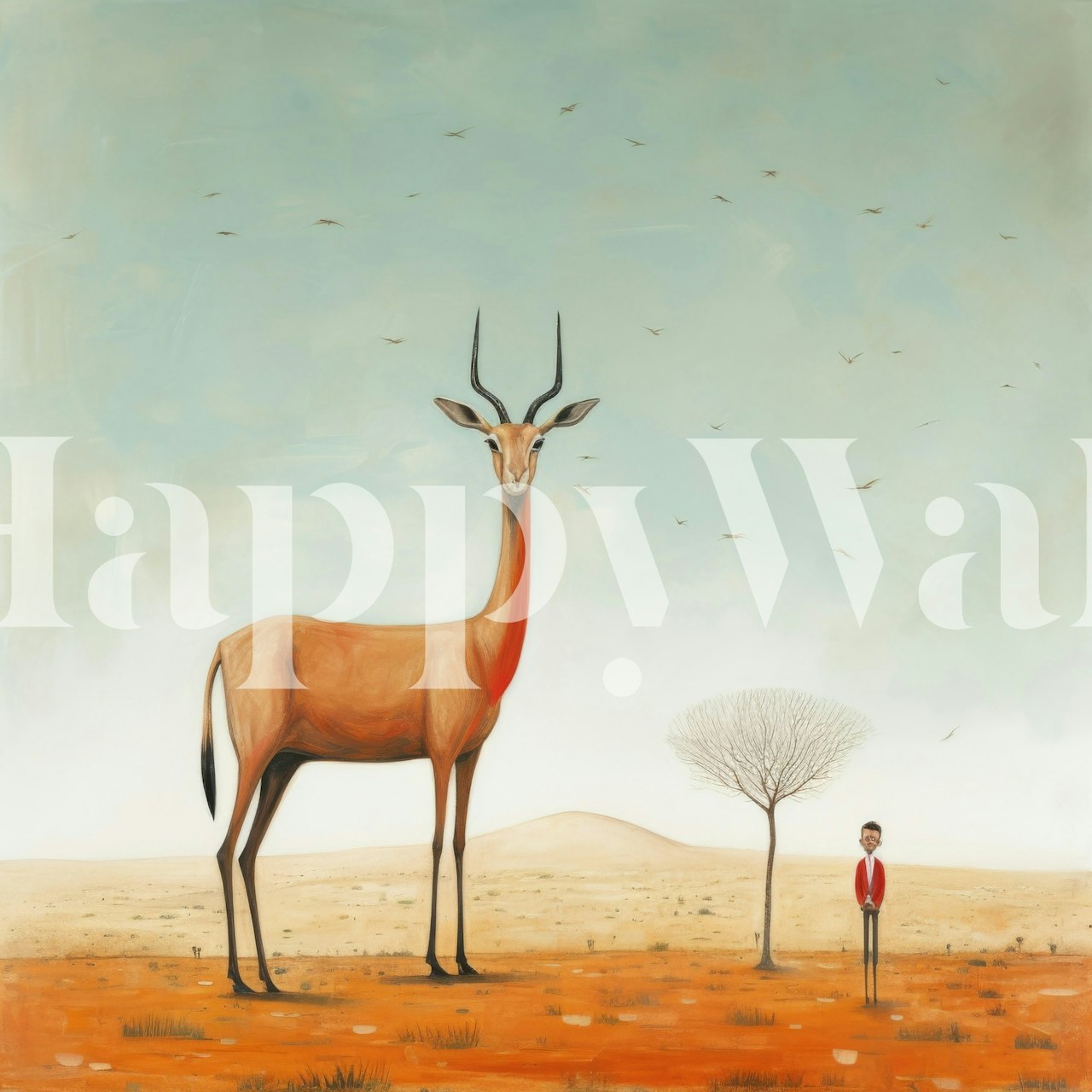 Minimal Gazelle Horizon wallpaper in a room