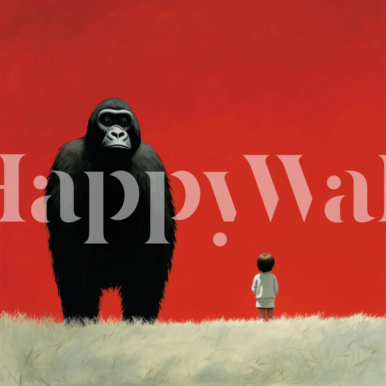 Papel pintado Minimal Gorilla Dream en una habitación