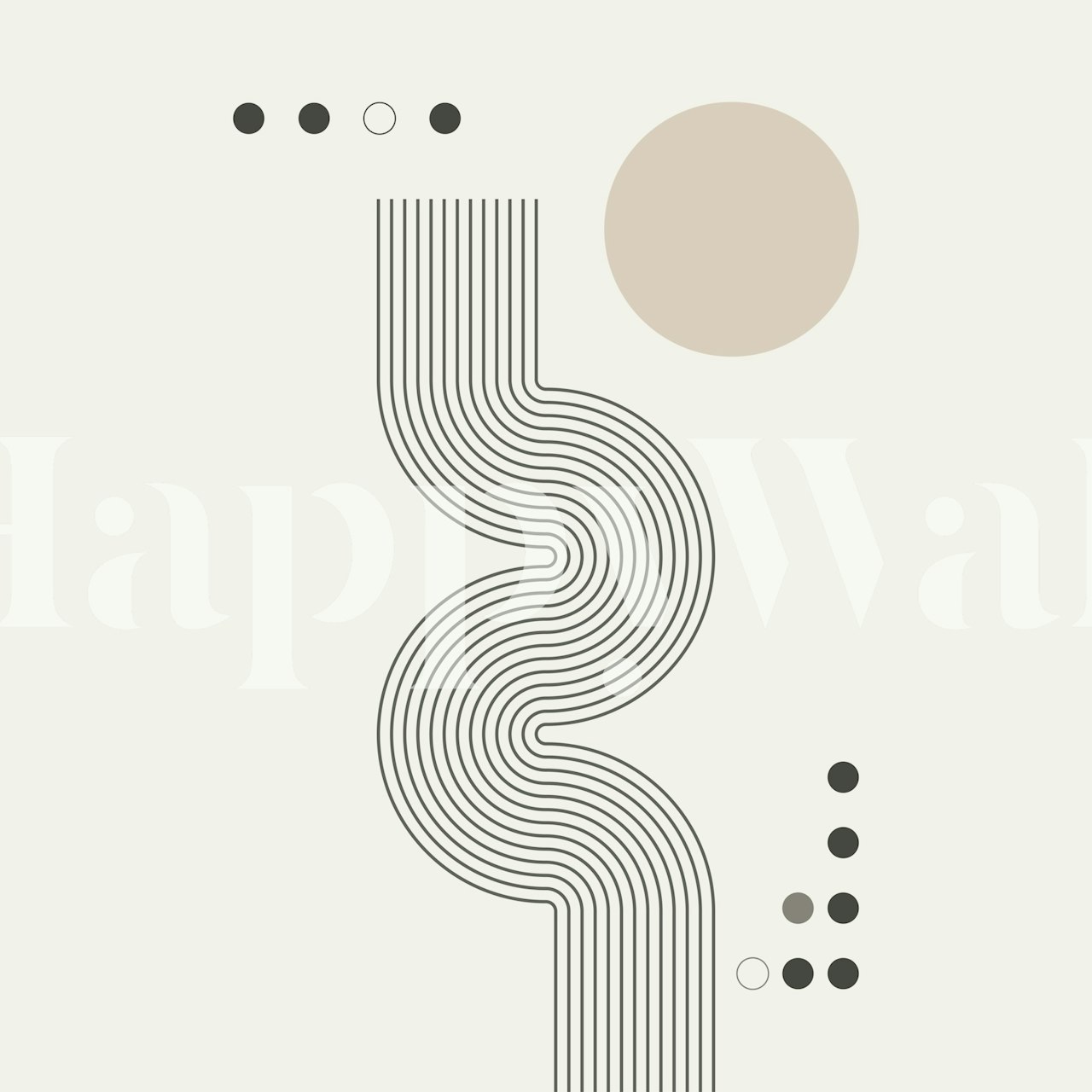 Retro Geometric Flow wallpaper design