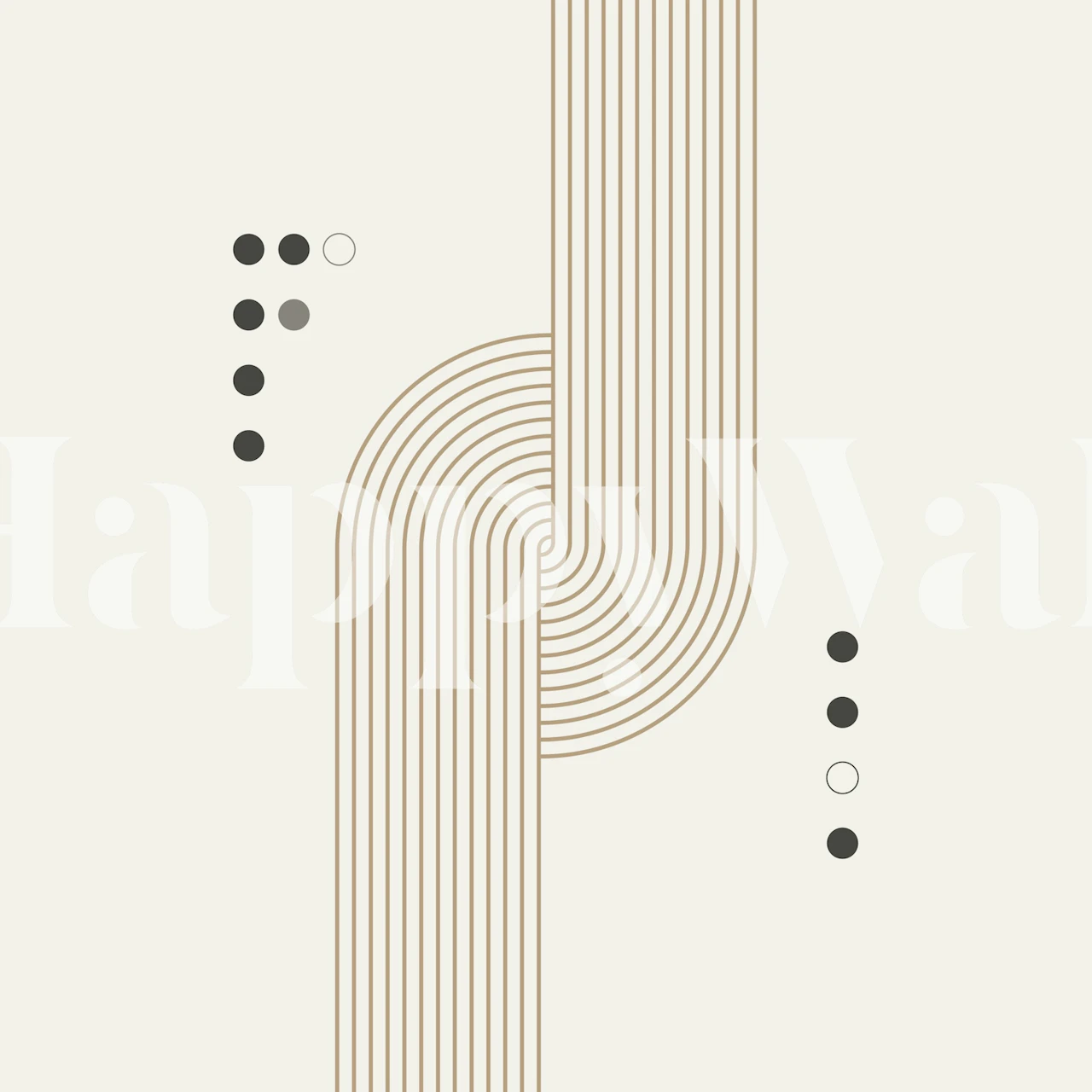 Papel pintado Minimal Geometric Flow en una habitación