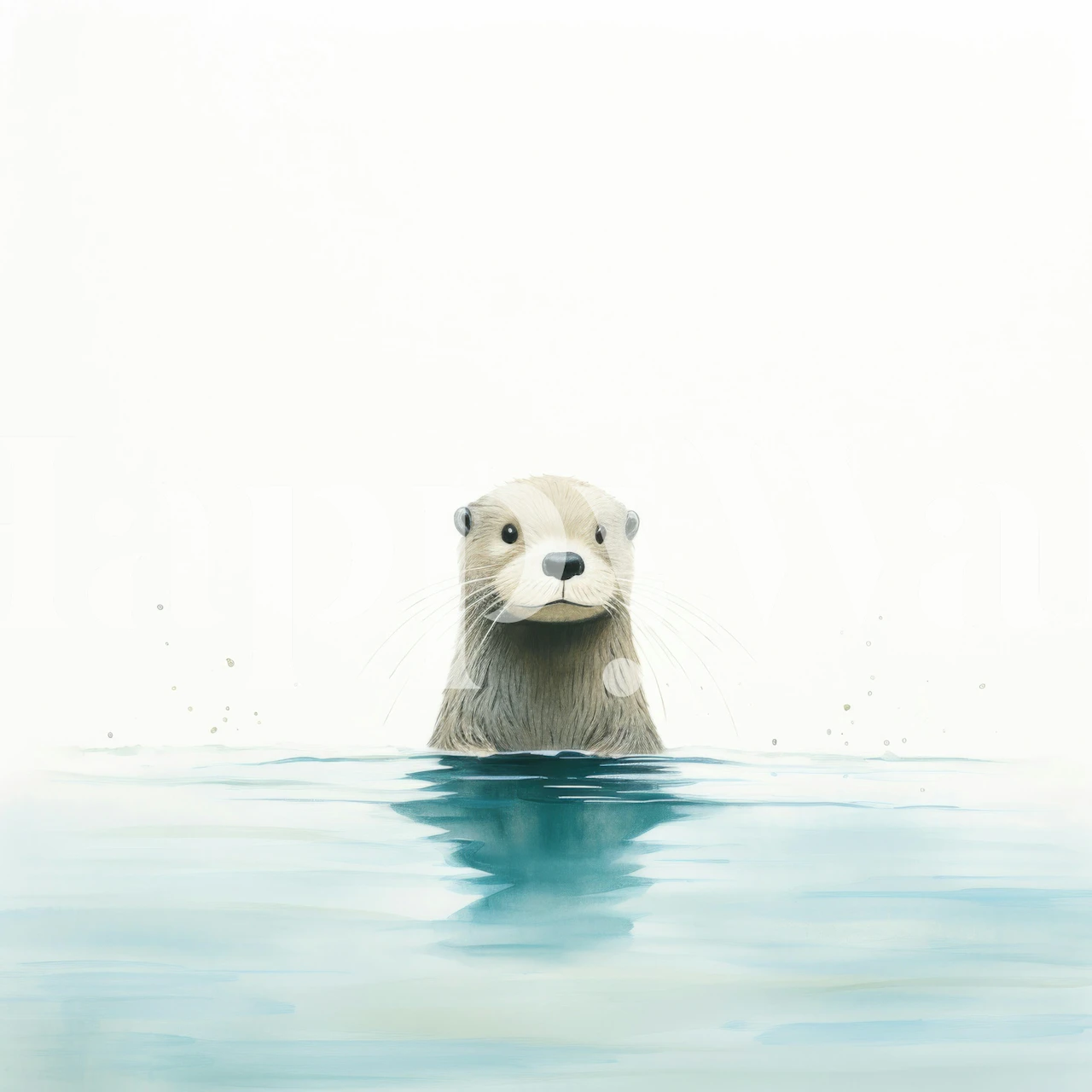 Minimal Otter Dream tapet i ett rum