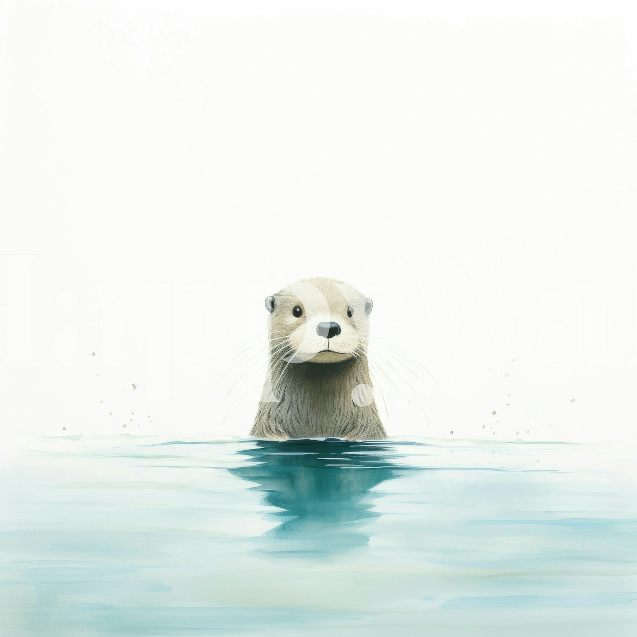 Minimal Otter Dream wallpaper in a room