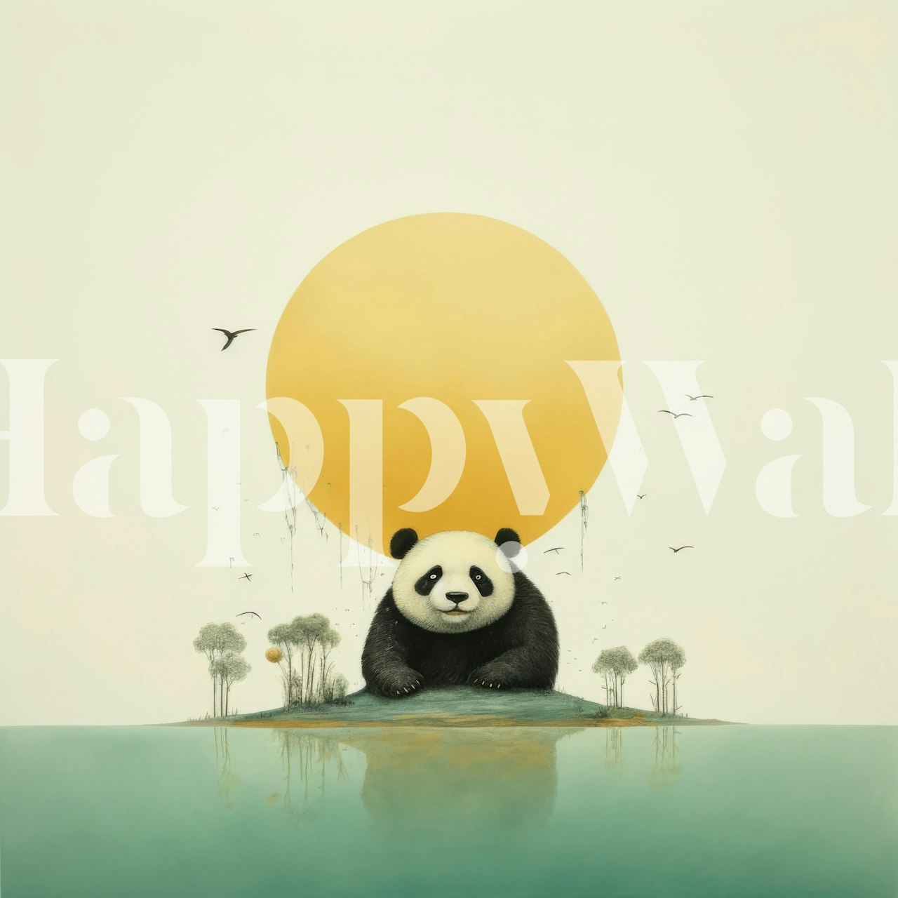 Minimal Panda tapet i ett rum