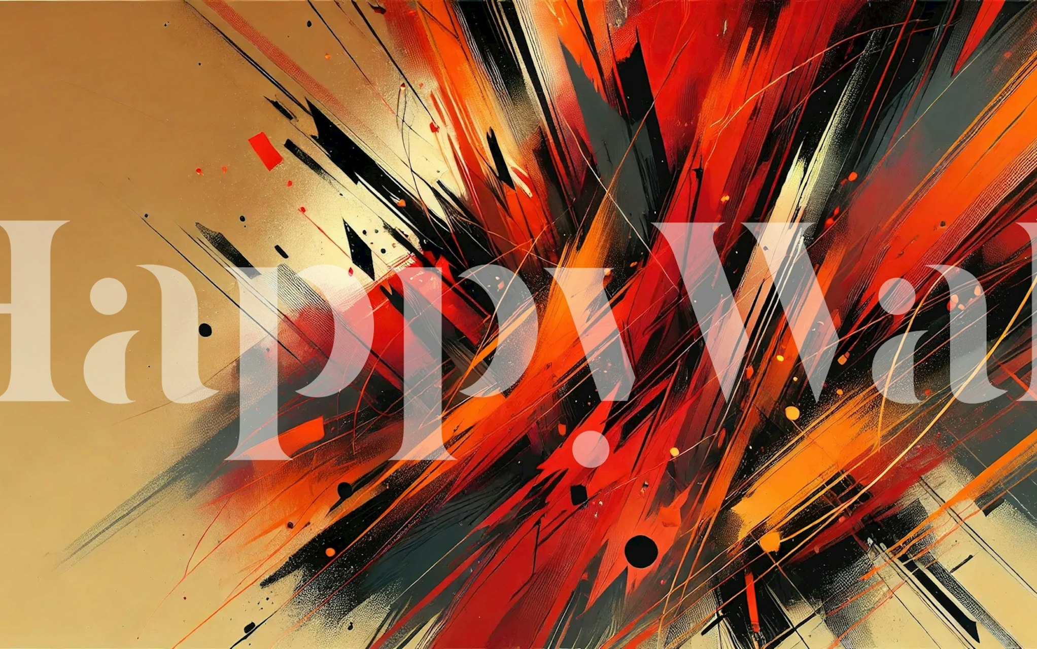 Abstract pattern in vibrant red, orange, and black colors wallpaper