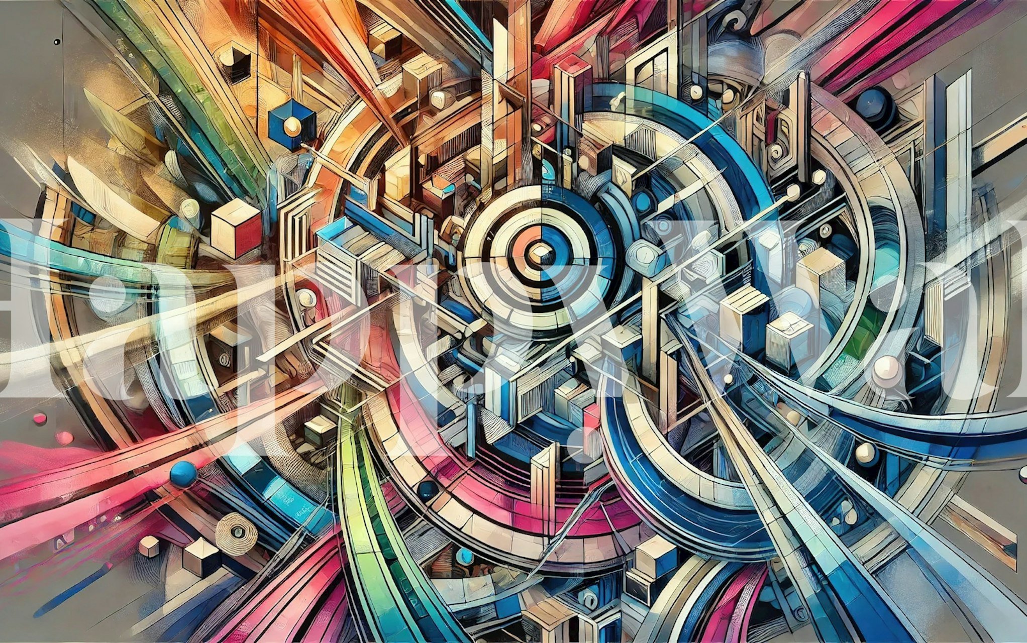 Graffiti: City Kaleidoscope wallpaper in a room