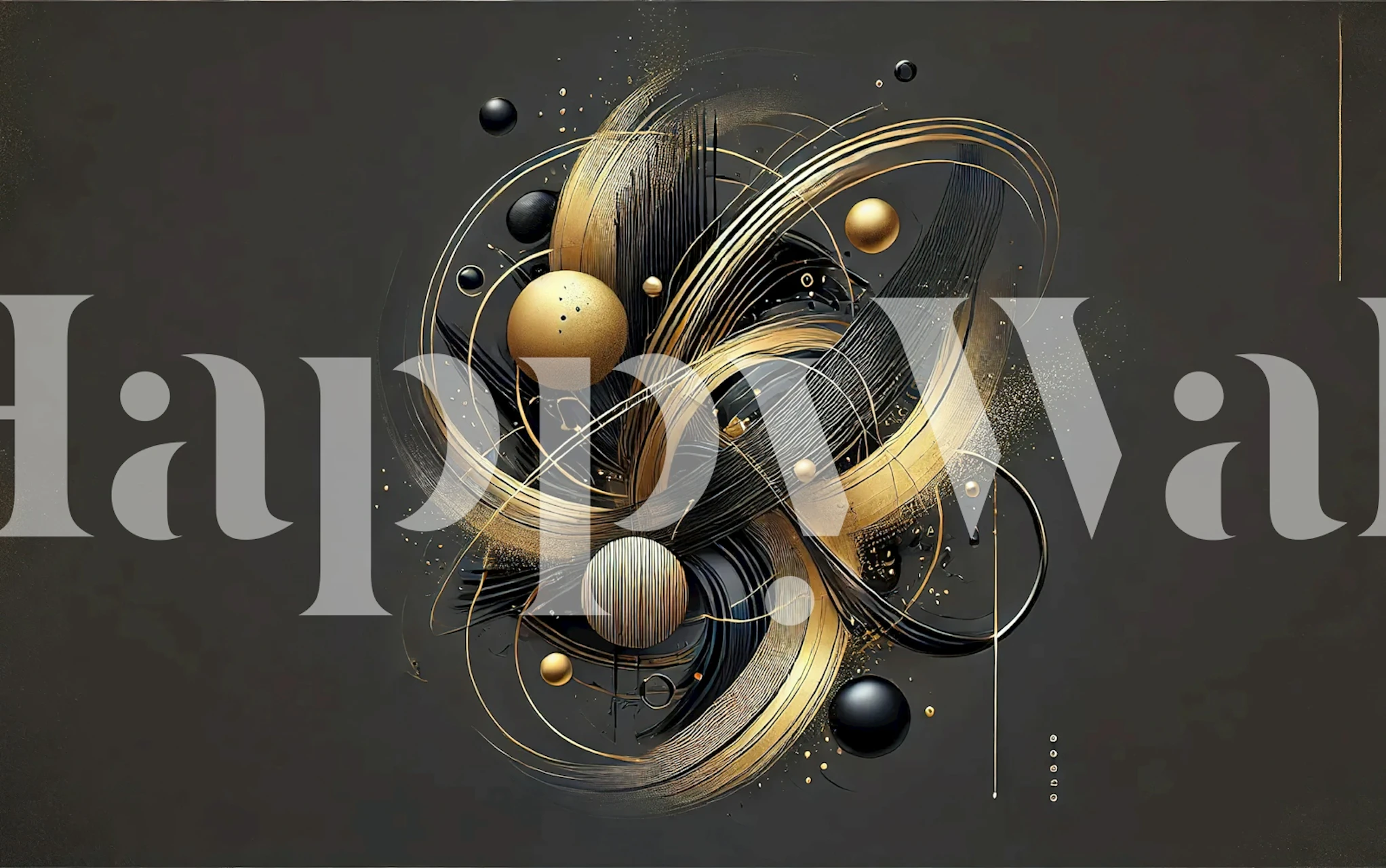 Graffiti: Gold Rush wallpaper in a room