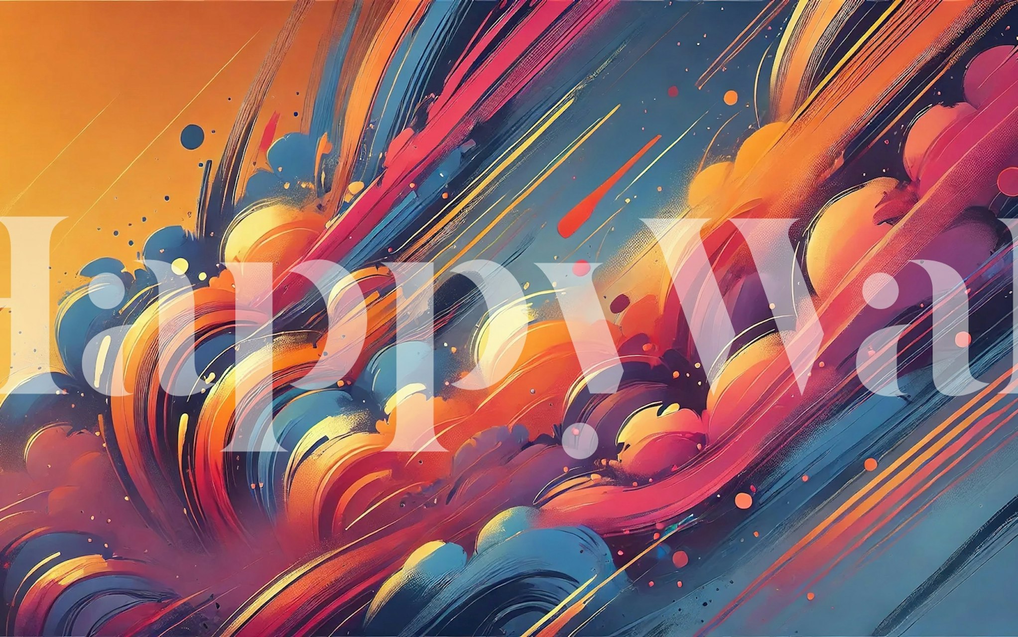 Abstract colorful clouds in orange, blue, and pink wallpaper