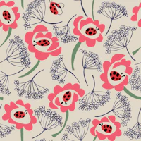 Ladybug'n Poppy Meadow wallpaper