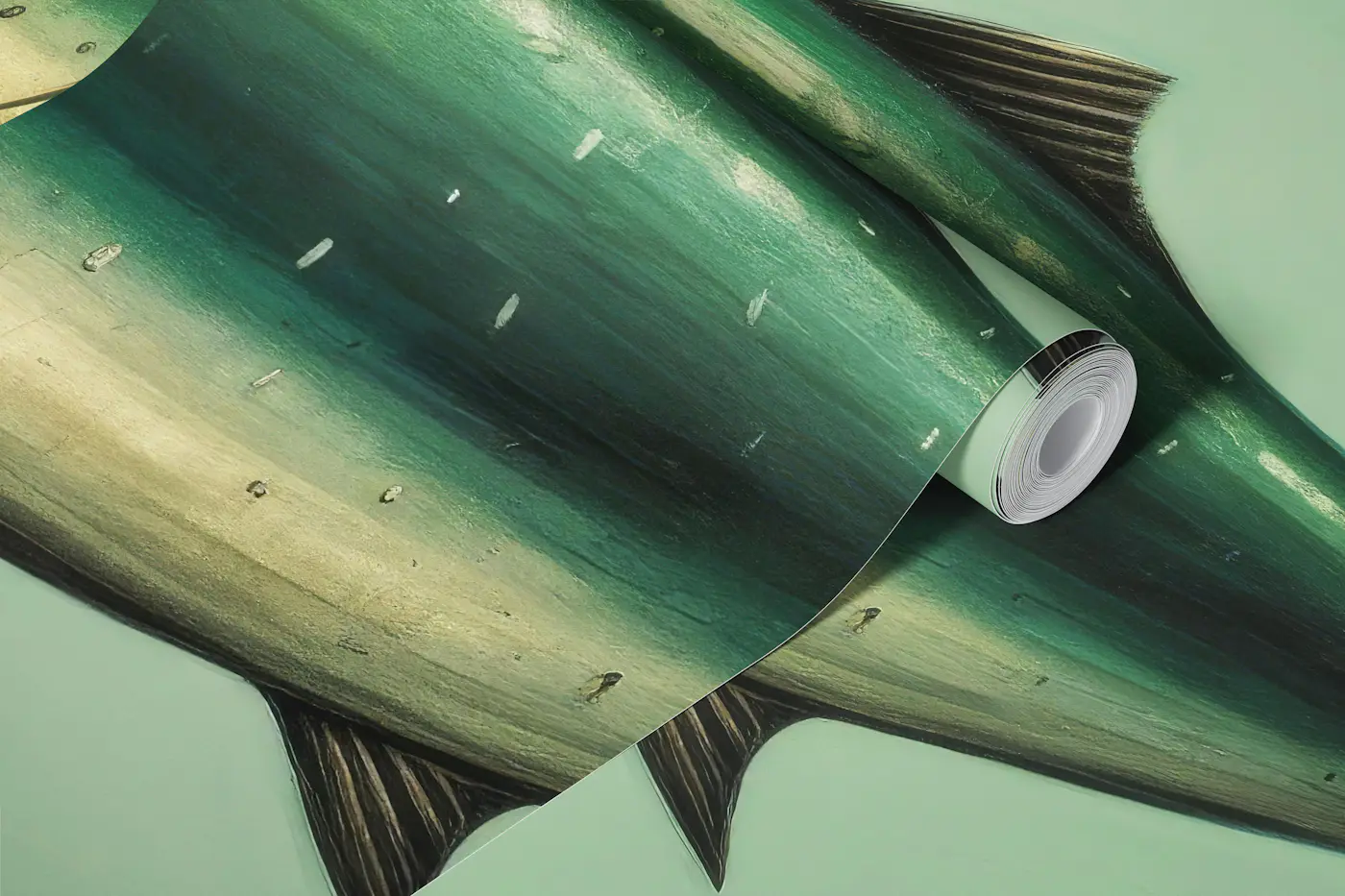 Minimal Standing Sardine wallpaper roll
