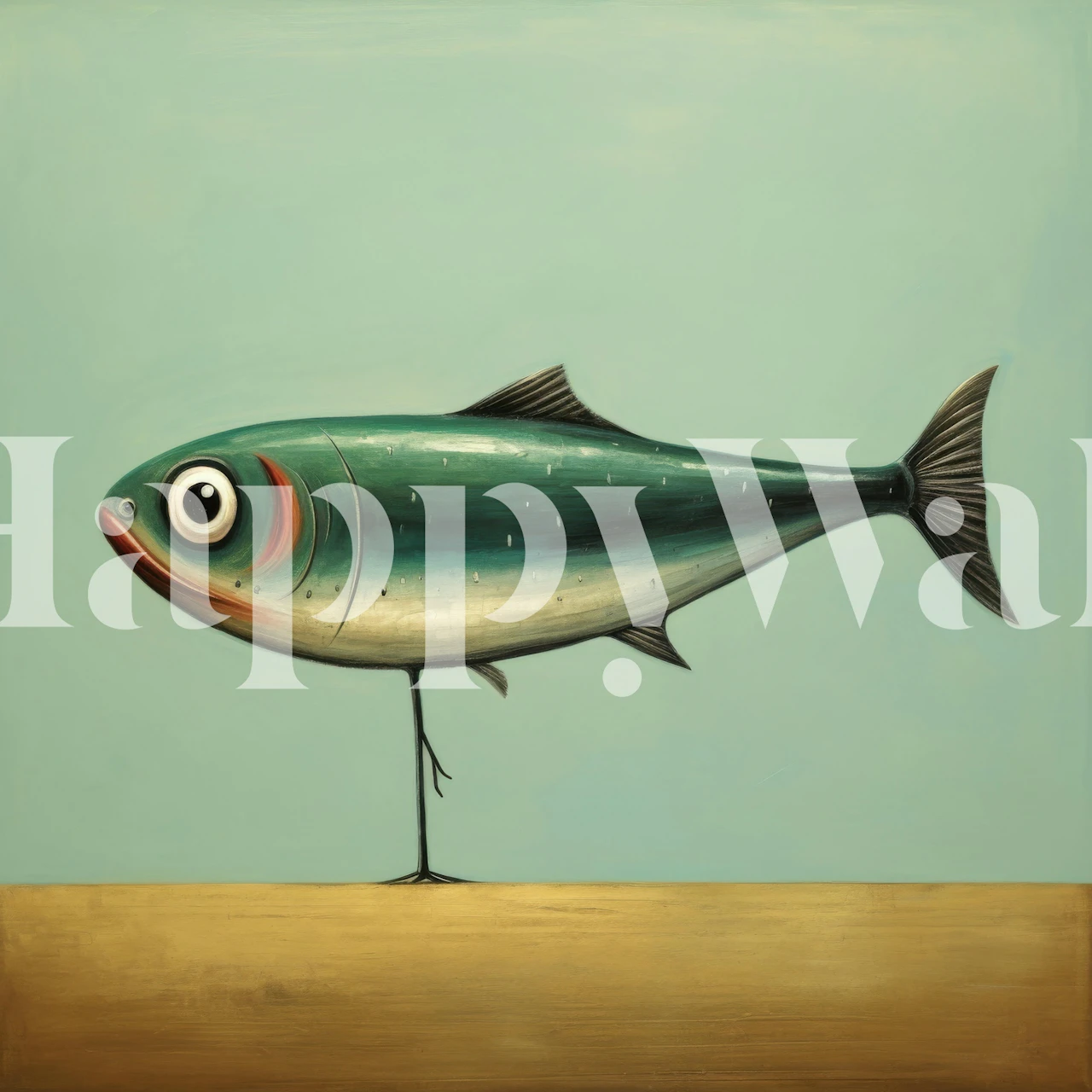 Tapeta design Minimal Sardine Voyage v pokoji