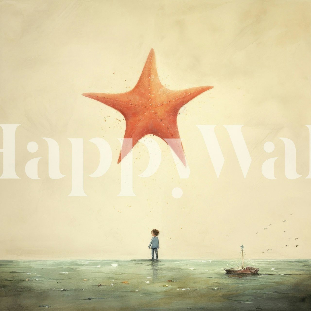 Minimal Starfish Dream tapeta v místnosti