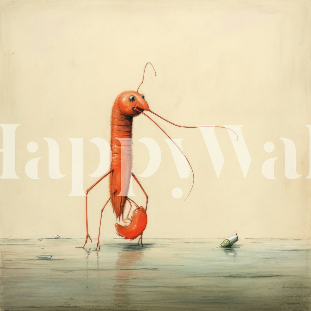 Carta da parati Minimal Shrimp in una stanza