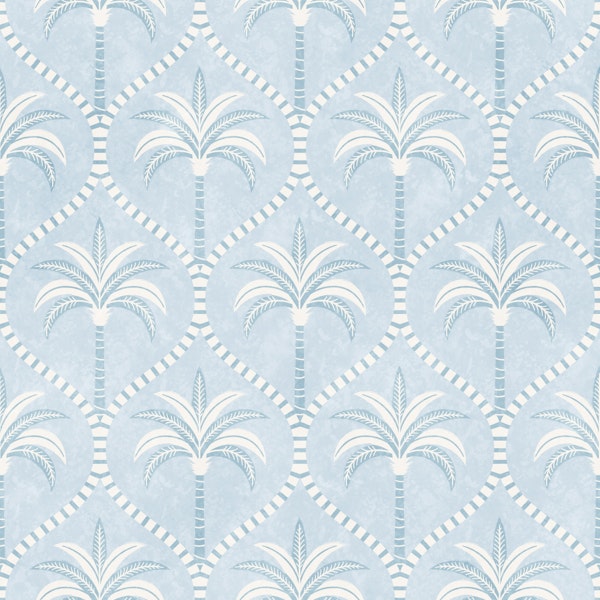 Palm Tree Ogee - Coastal Blue