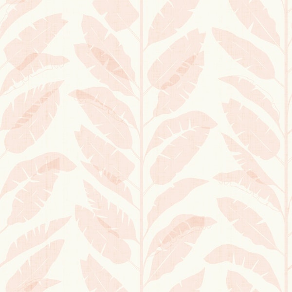 Tropical Leaf Stripe - coral