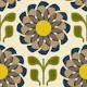 Geometric Flower Fusion in Brown Green - S