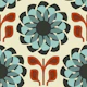 Geometric Flower Fusion in Blue Red - L