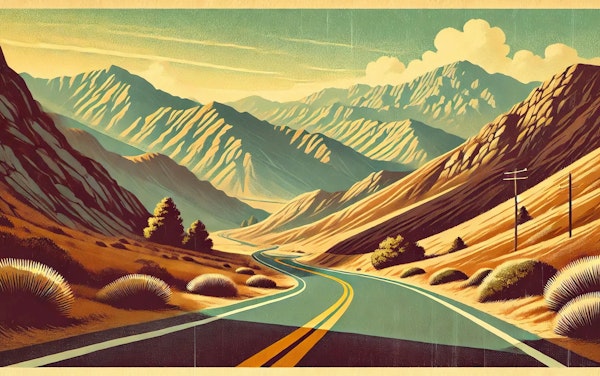 Vintage Mountain Pass Poster