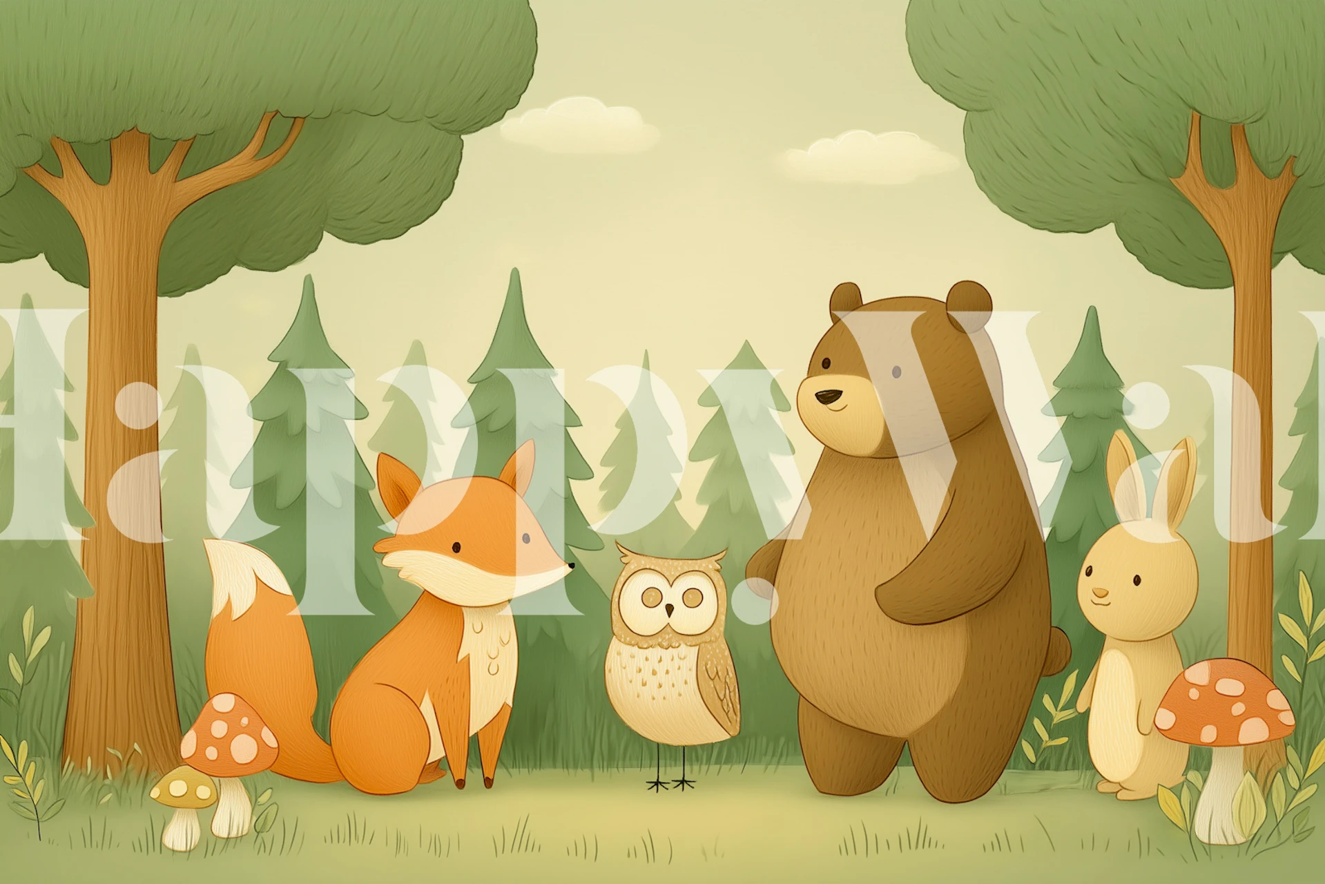 Wallpaper featuring adorable forest animals
