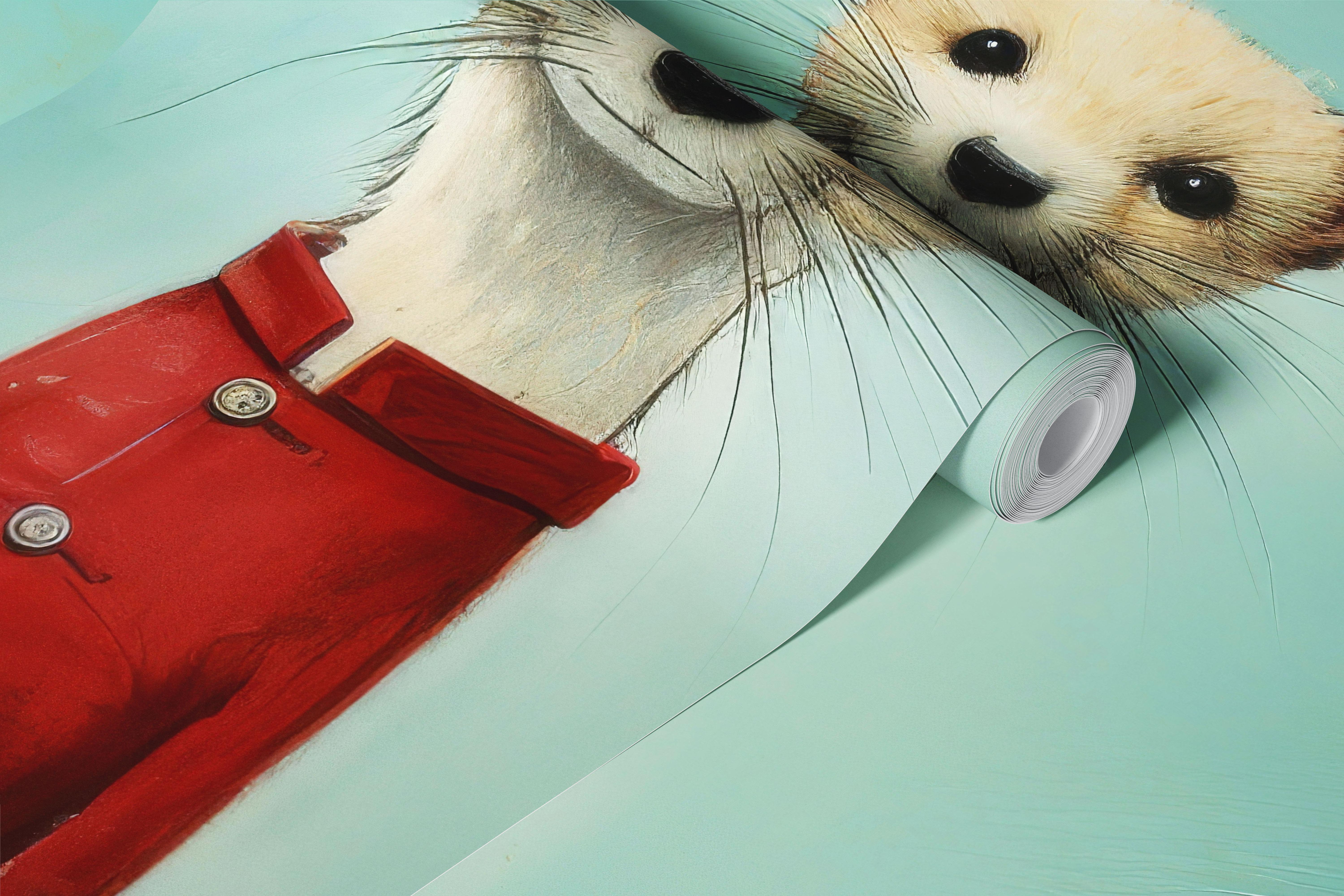 Minimal Stoat Elegance behang in een kamer