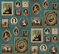 Noble Bunnies Portrait Collection viridian tapete