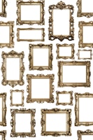 Gilded Baroque Empty Frames On White ταπετσαρία