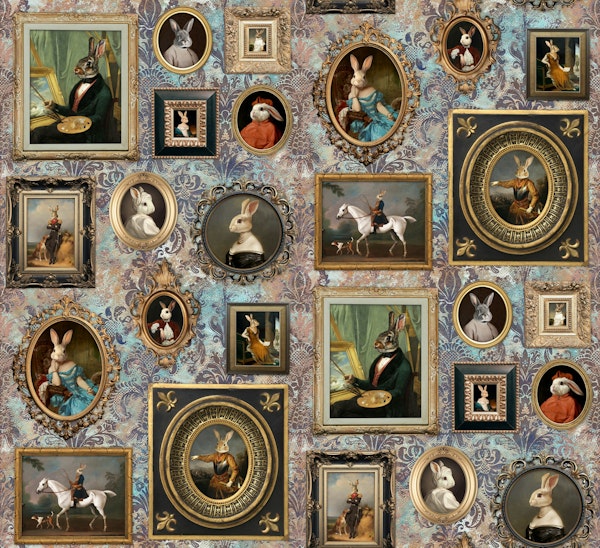 Noble Bunnies Portrait Collection sand blue