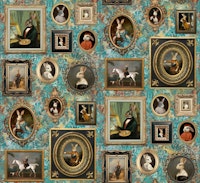 Noble Bunnies Portrait Collection green sand wallpaper