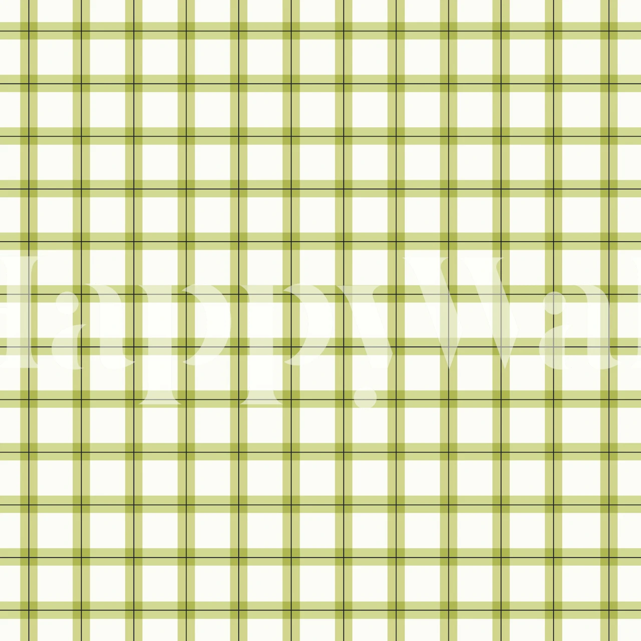 Gingham Green Mural wallpaper in a room