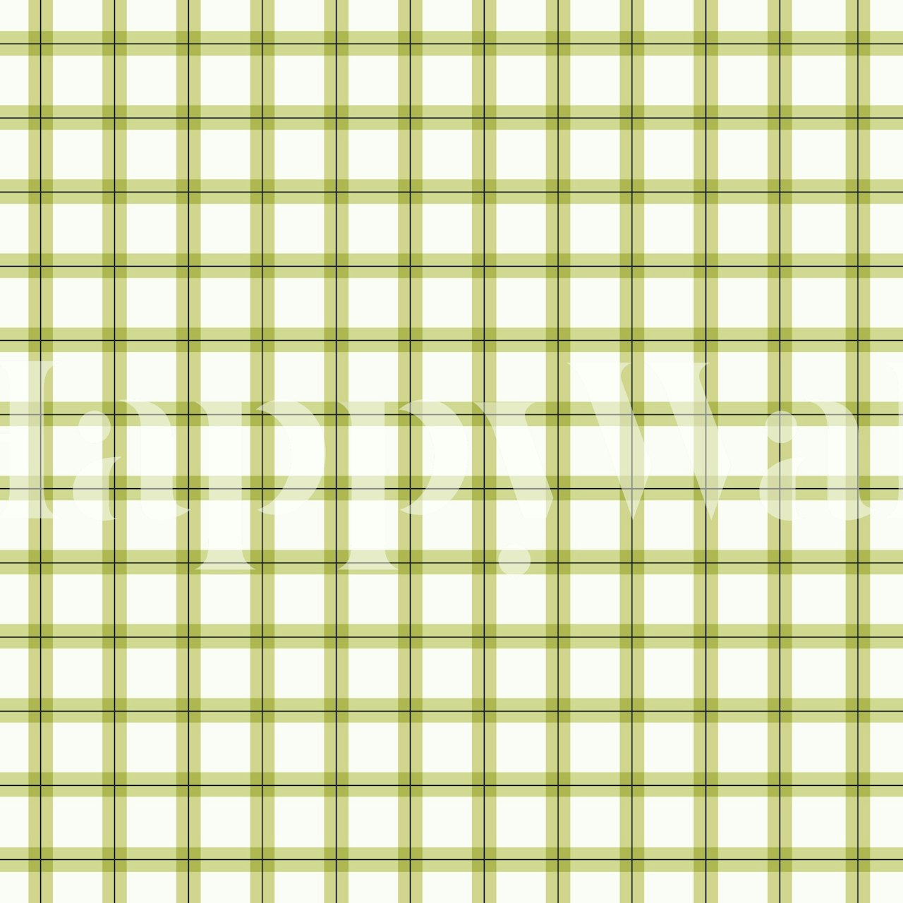 Gingham Green Mural wallpaper in a room